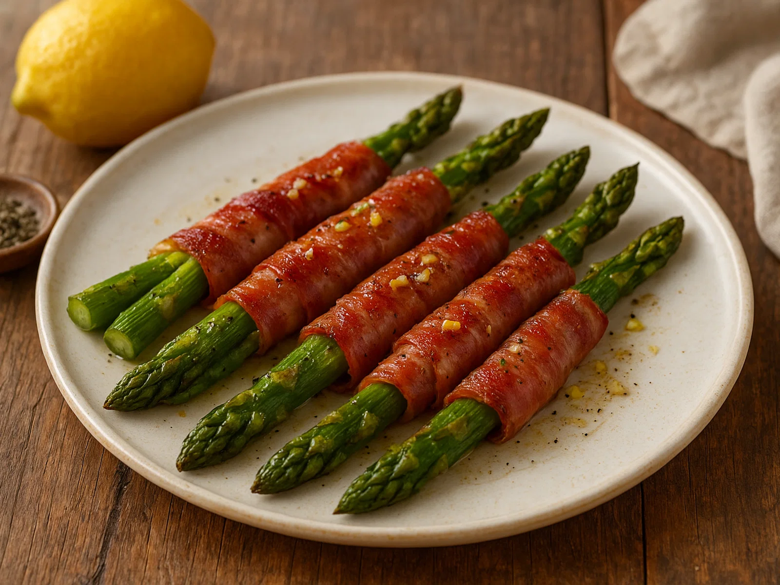 Gebackener Spargel im Schinkenmantel