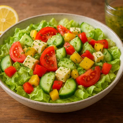 Pinguin-Salat mit Zitronen-Kräuter-Vinaigrette