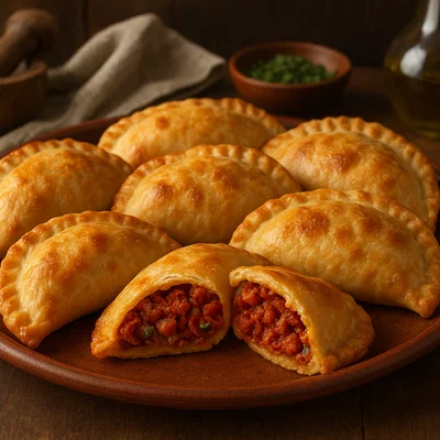 Pastéis com diablo dentro (würzige Chorizo‑Paprika‑Teigtaschen)
