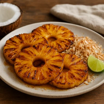 Gegrillte Ananas mit Kokosnuss