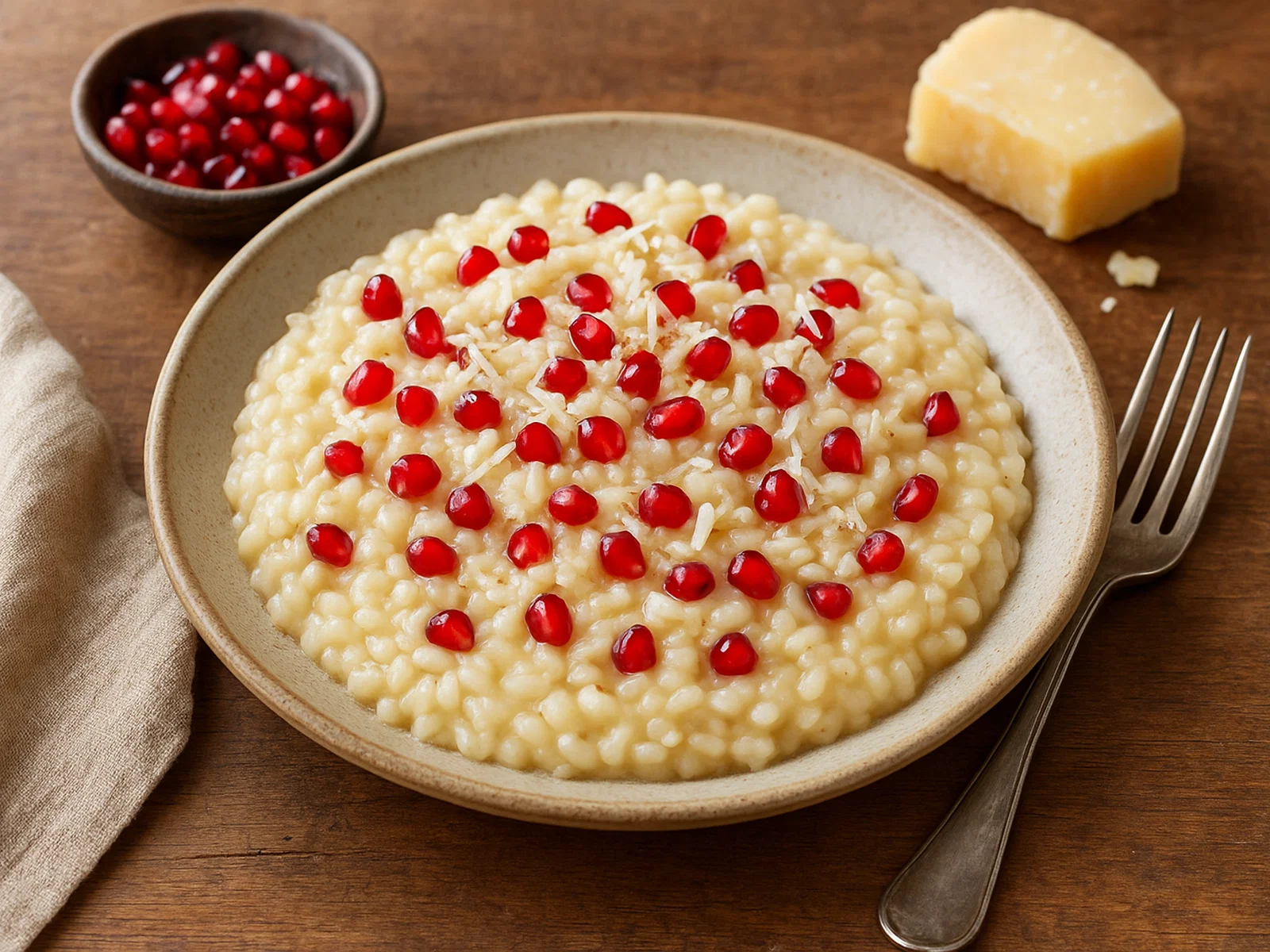 Cremiges Granatapfel-Risotto mit Parmesan
