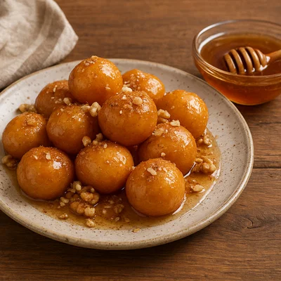 Griechische Loukoumades mit Honig-Zimt-Sirup