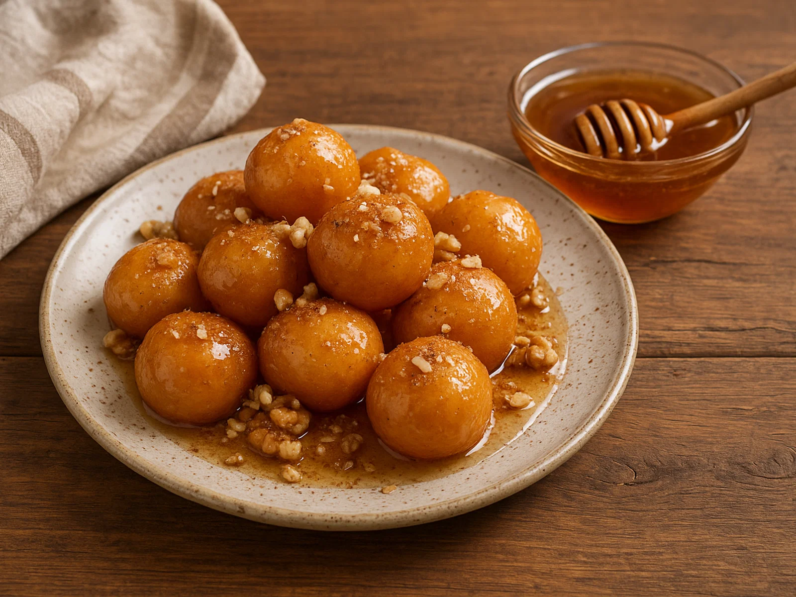 Griechische Loukoumades mit Honig-Zimt-Sirup