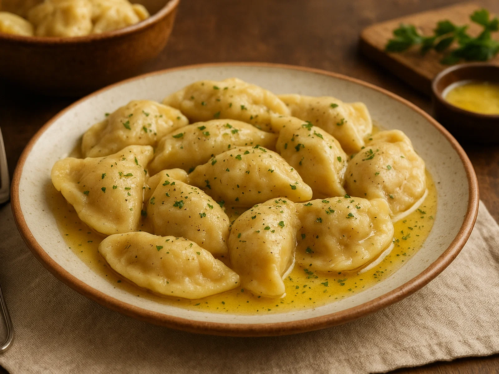 Idrijski Žlikrofi – Slowenische Kartoffelteigtaschen