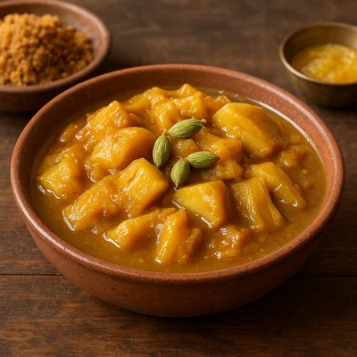 Süß-würziges Chakka (Jackfruit-Dessert nach südindischer Art)