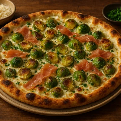 Rosenkohl-Pizza mit Prosciutto