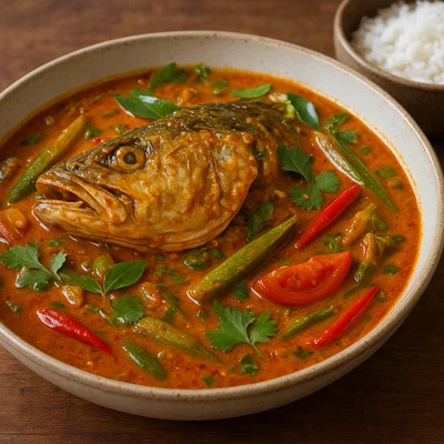 Fischkopf-Curry nach südostasiatischer Art