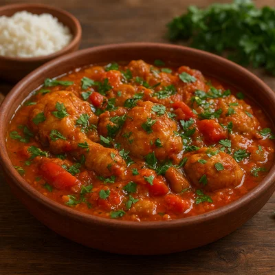 Chakhokhbili – Georgischer Hähncheneintopf mit Tomaten und Kräutern