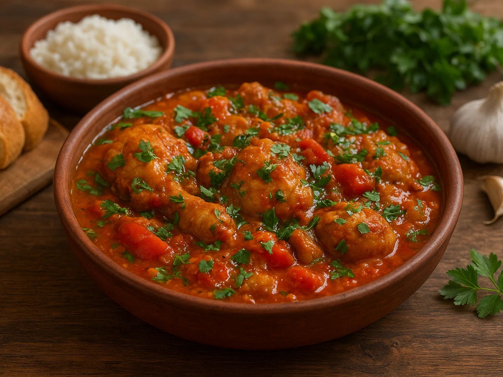 Chakhokhbili – Georgischer Hähncheneintopf mit Tomaten und Kräutern