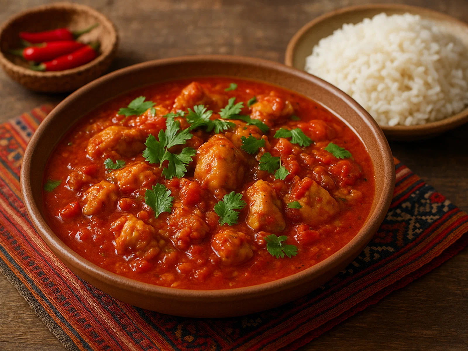 Jasha Maru – Bhutanisches scharfes Hühnchen mit Tomaten