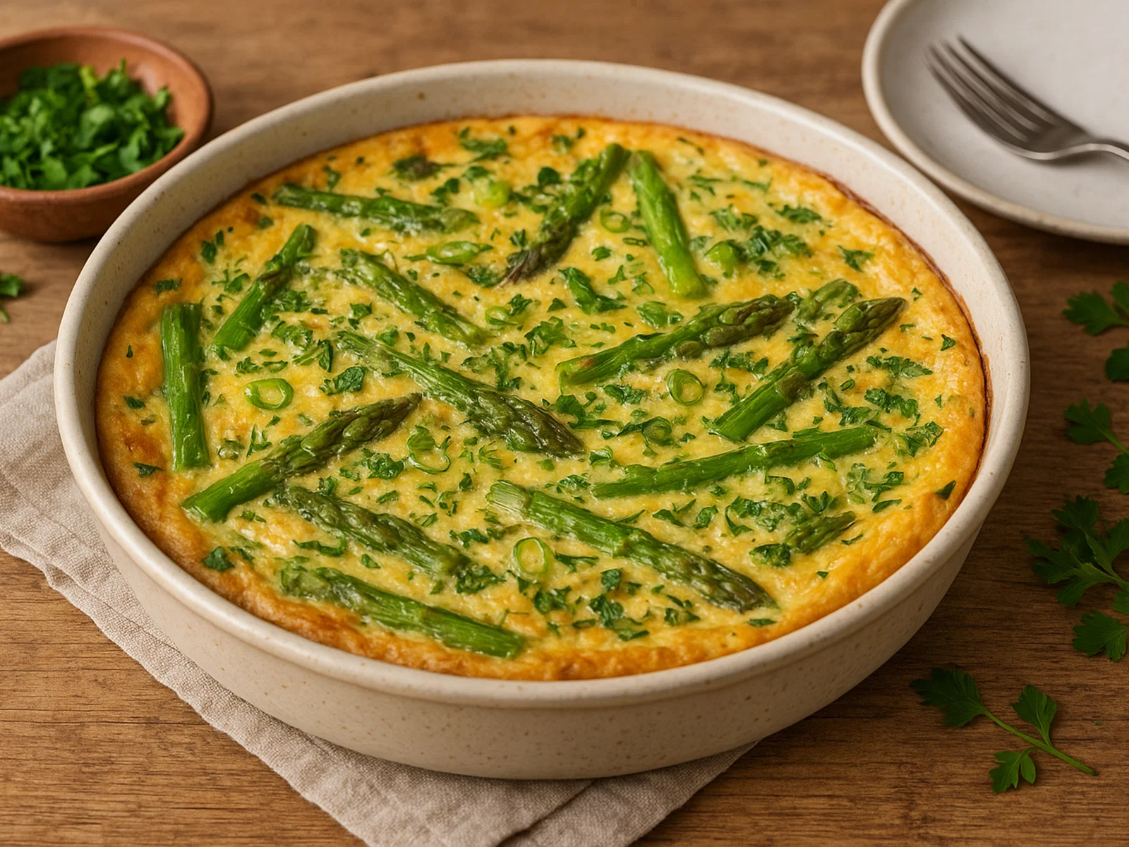 Spargel-Frittata mit frischen Kräutern