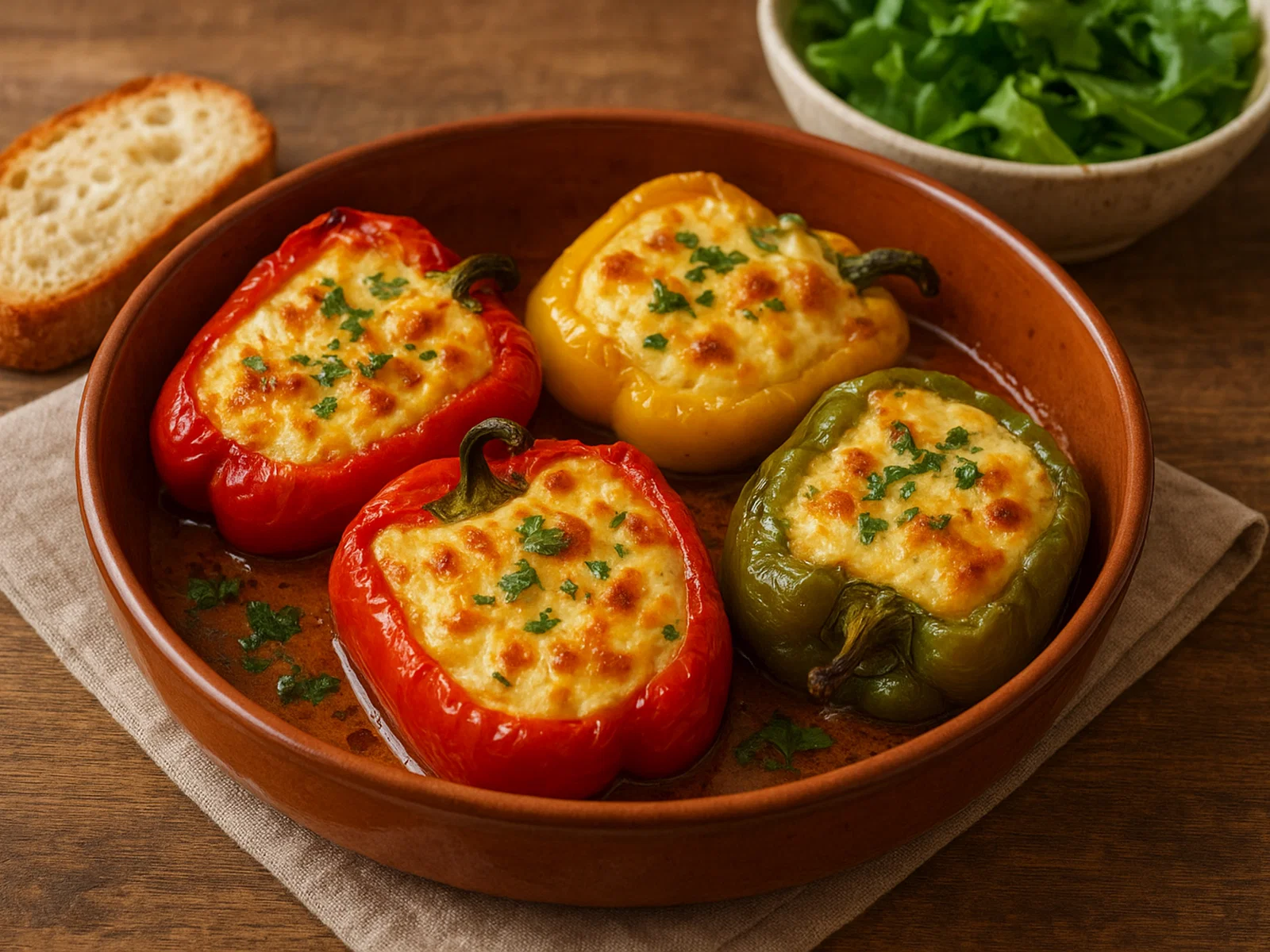 Speca me Mazë – Gefüllte Paprika mit Käse aus dem Ofen