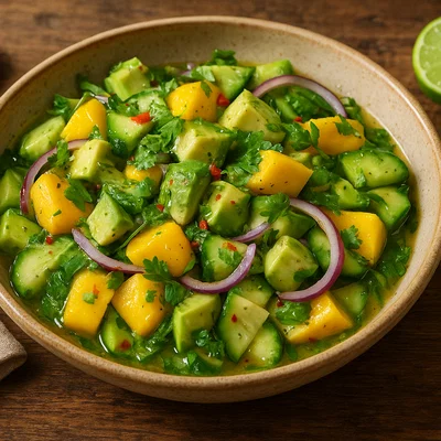 Mango-Avocado-Salat mit Limetten-Dressing