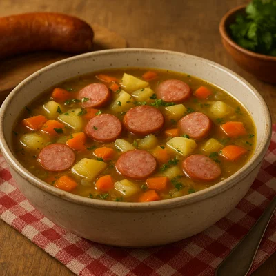 Deftige deutsche Wurstsuppe