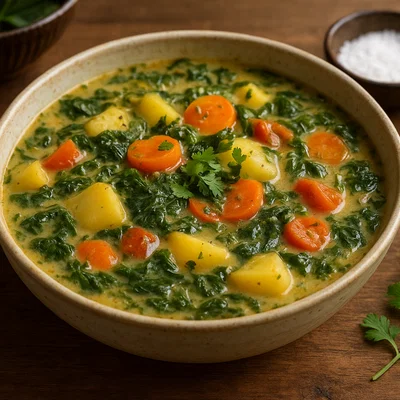 Herzhafter Moringa-Blätter-Eintopf mit Gemüse