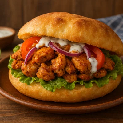 Karibische Bokit-Sandwiches mit Hähnchenfüllung