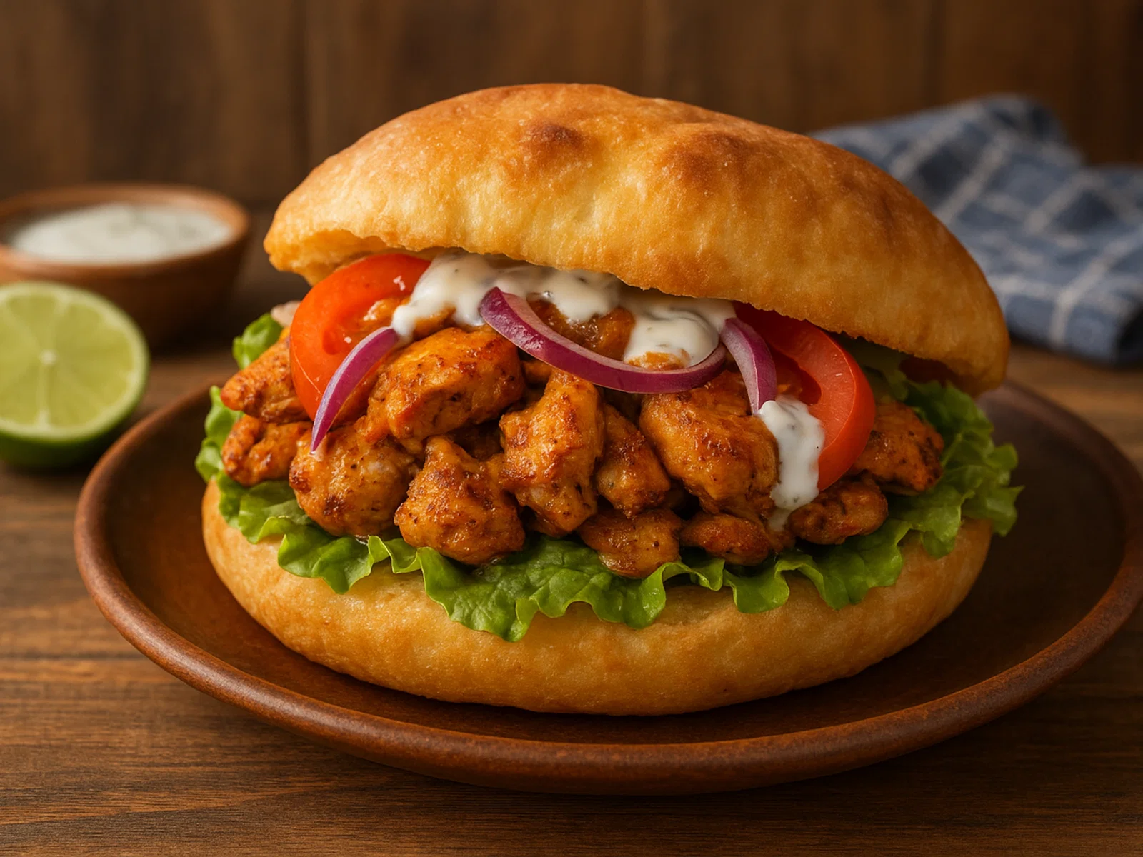 Karibische Bokit-Sandwiches mit Hähnchenfüllung