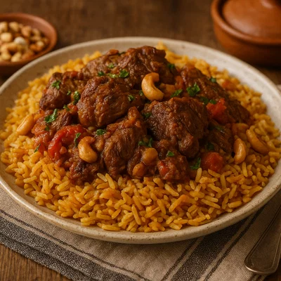 Arabischer Majboos mit Lamm und aromatischem Gewürzreis
