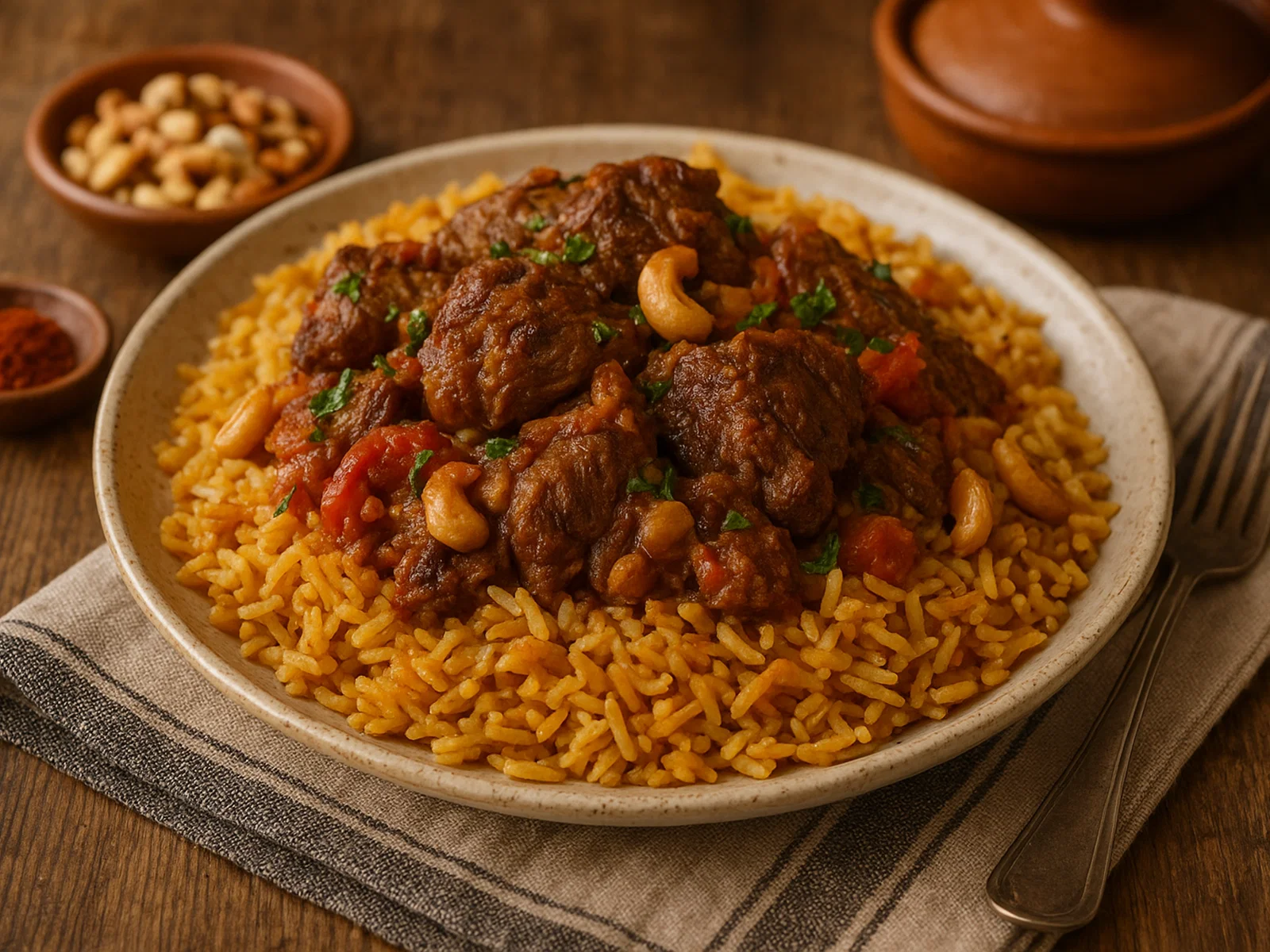 Arabischer Majboos mit Lamm und aromatischem Gewürzreis
