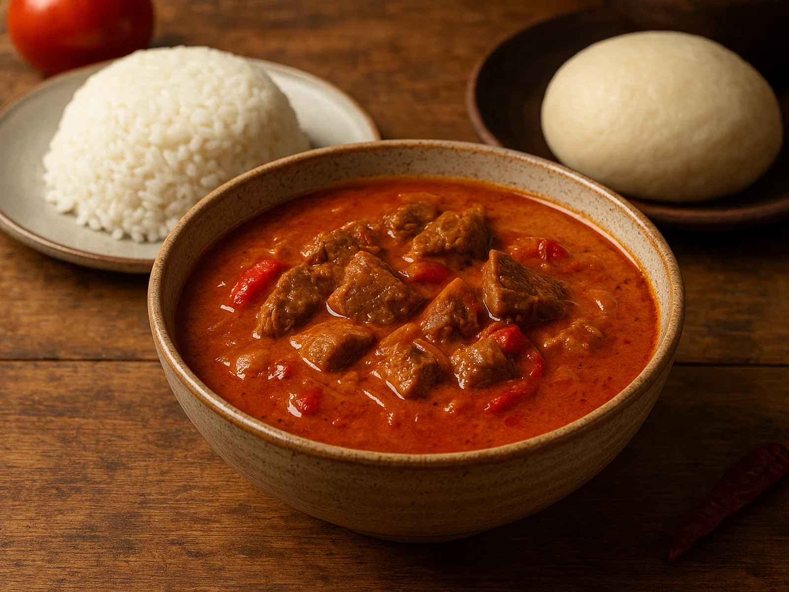Palmnuss-Suppe (Palm Butter) mit Rindfleisch