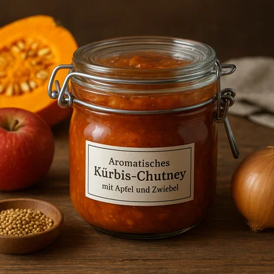 Aromatisches Kürbis-Chutney mit Apfel und Zwiebel