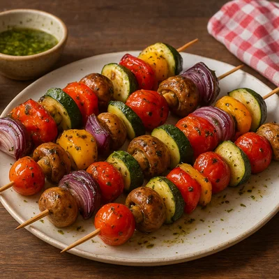 Bunte Gemüsespieße vom Grill