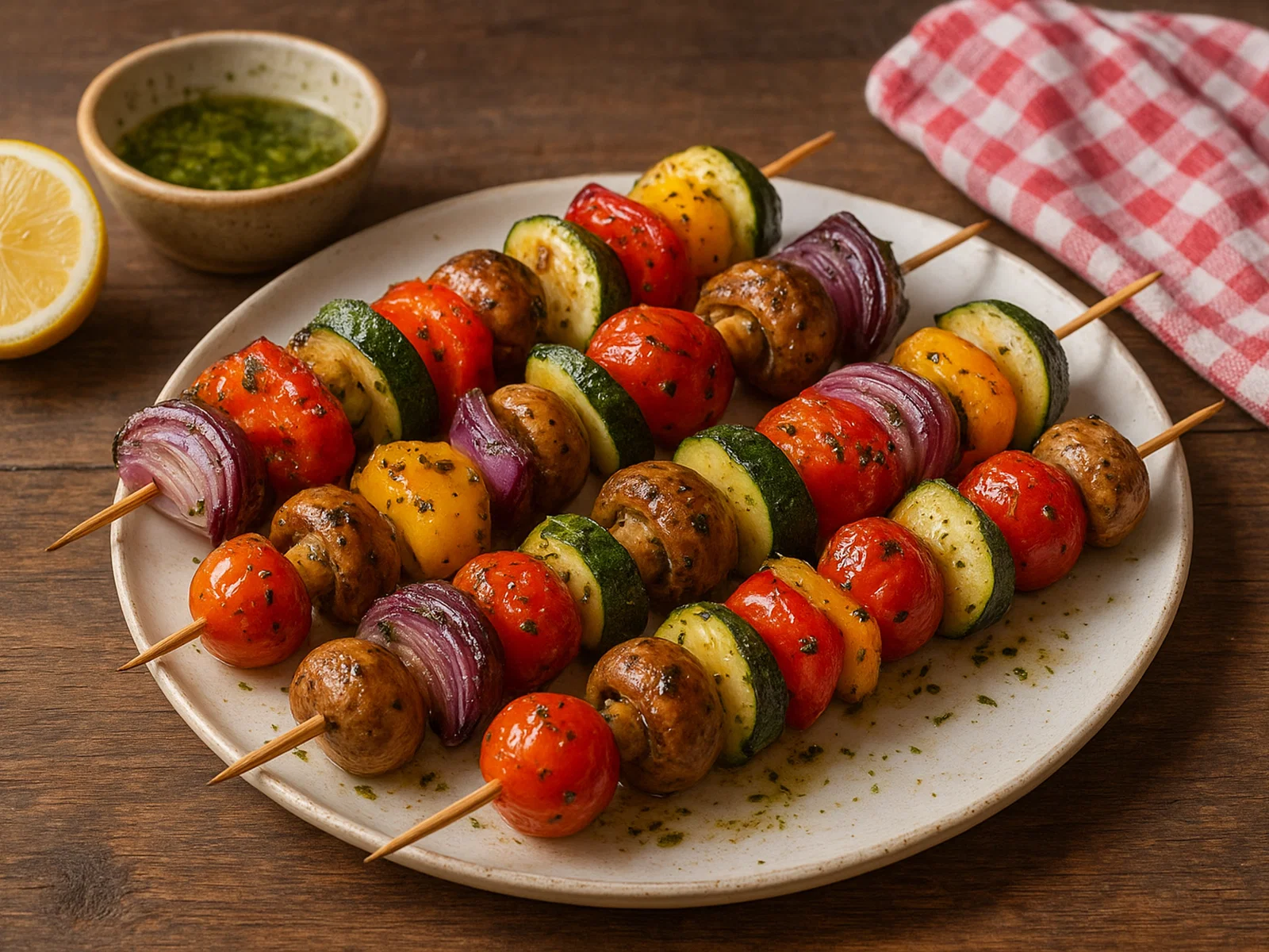Bunte Gemüsespieße vom Grill