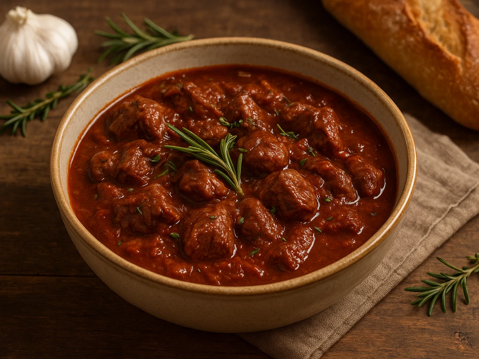 Lammragout mit Rotwein und Rosmarin