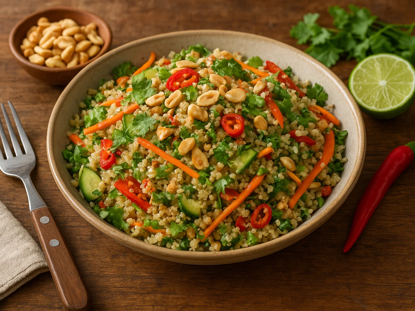 Thai-Quinoa-Salat mit Kokos-Limetten-Dressing