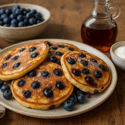 Fluffige Blaubeer-Pfannkuchen