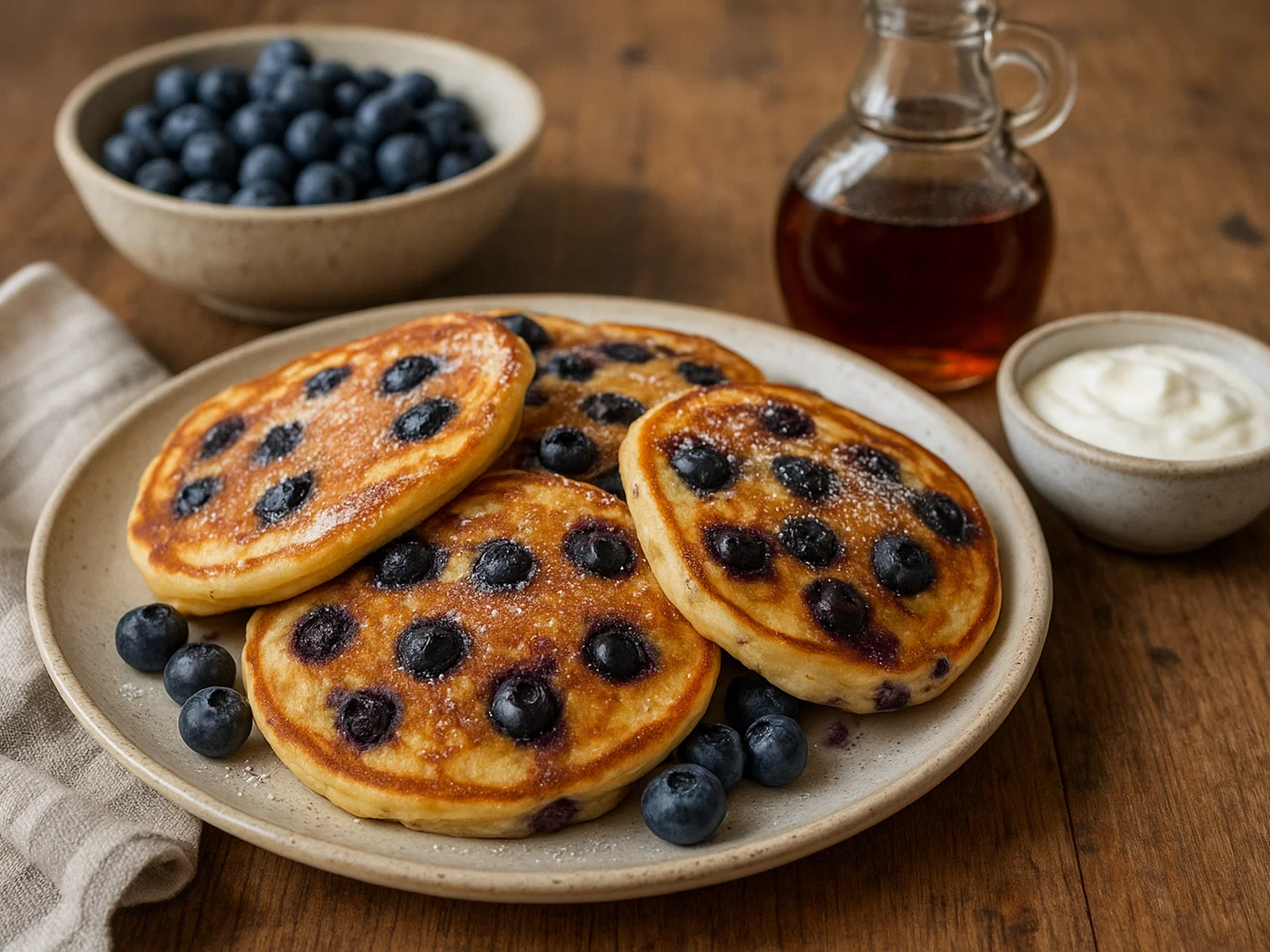 Fluffige Blaubeer-Pfannkuchen