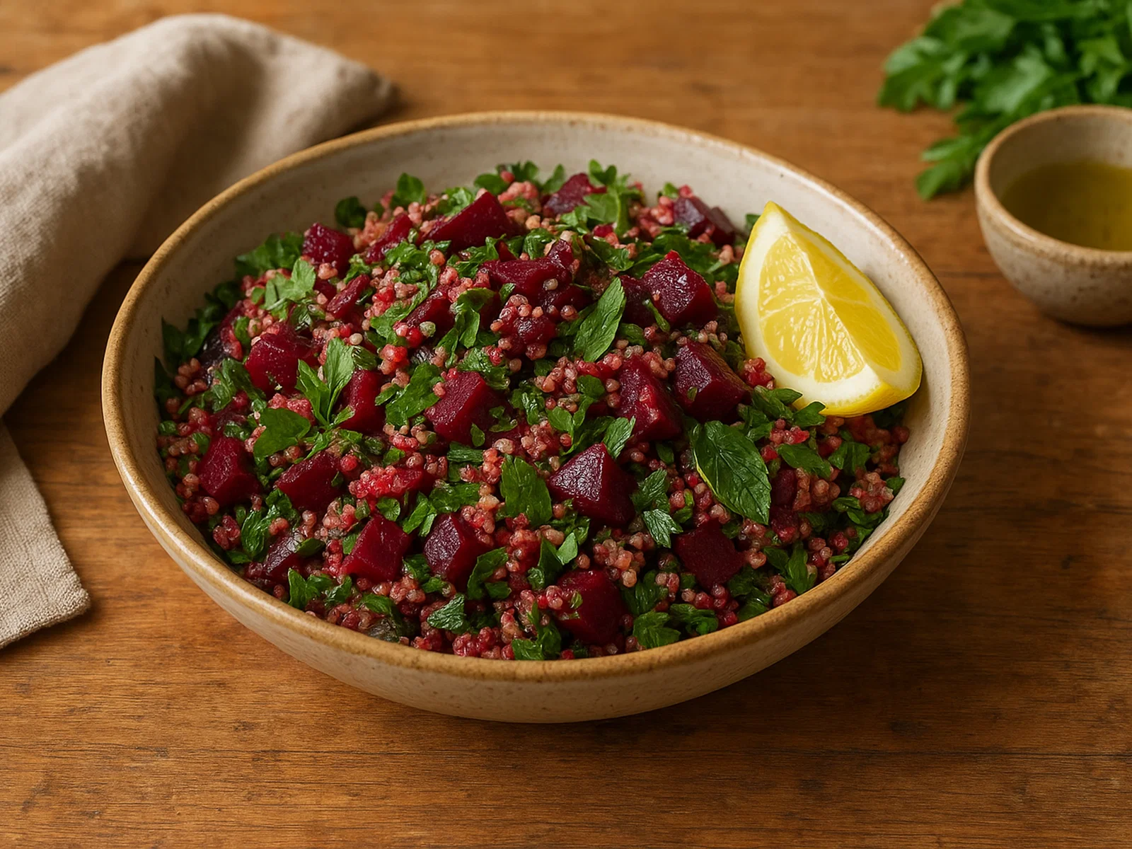 Rote-Bete-Quinoa-Salat mit Zitronen-Dressing