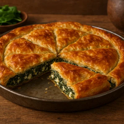 Spinat-Feta-Börek mit Yufkateig aus dem Ofen