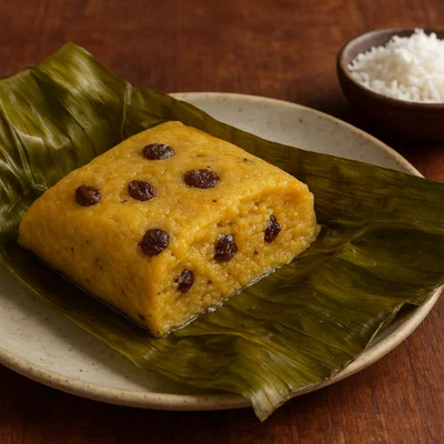 Paime – Gedämpftes karibisches Mais-Kokos-Dessert in Bananenblättern