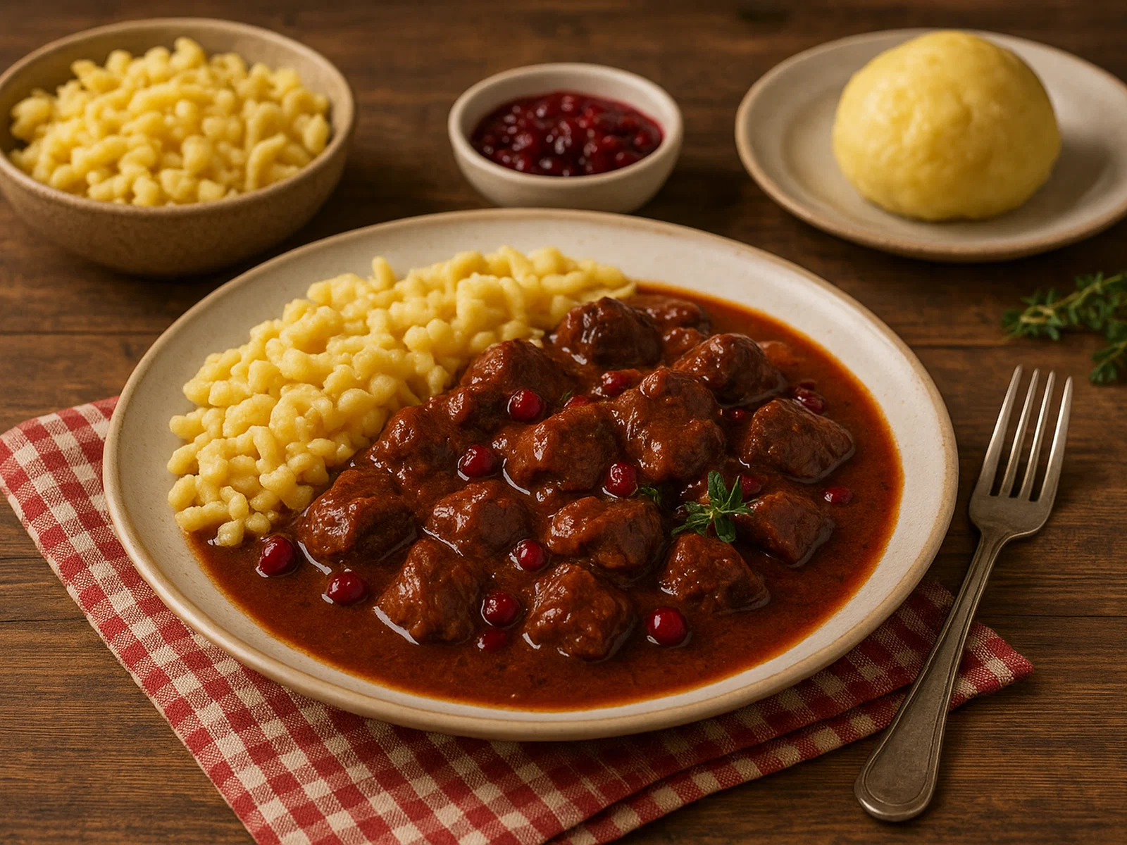 Wildschweinragout mit Preiselbeeren