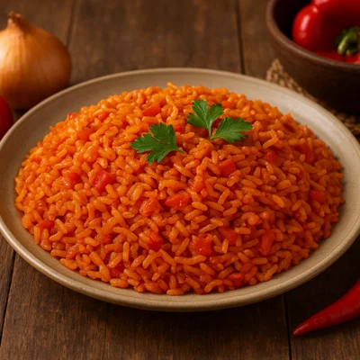 Westafrikanischer Jollof-Reis