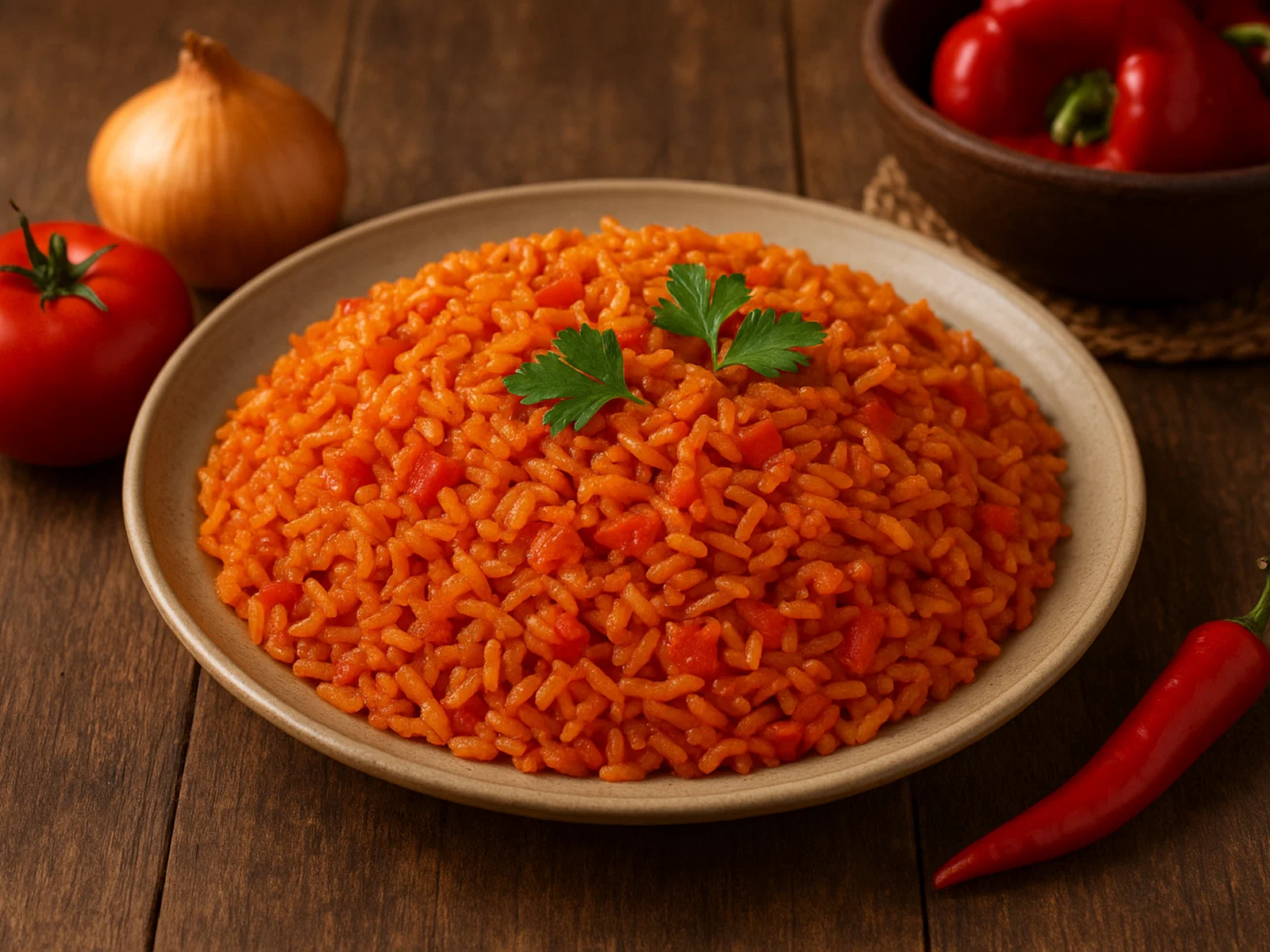 Westafrikanischer Jollof-Reis