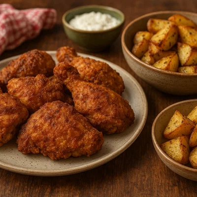 Knusprig gebratenes Hähnchen mit würziger Marinade