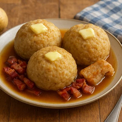 Norwegische Raspeballer (Kartoffelklöße)