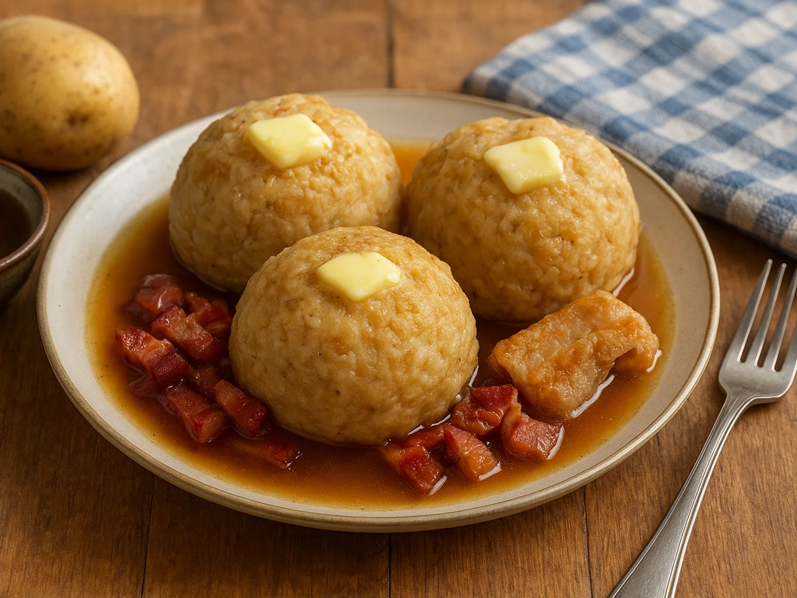 Norwegische Raspeballer (Kartoffelklöße)