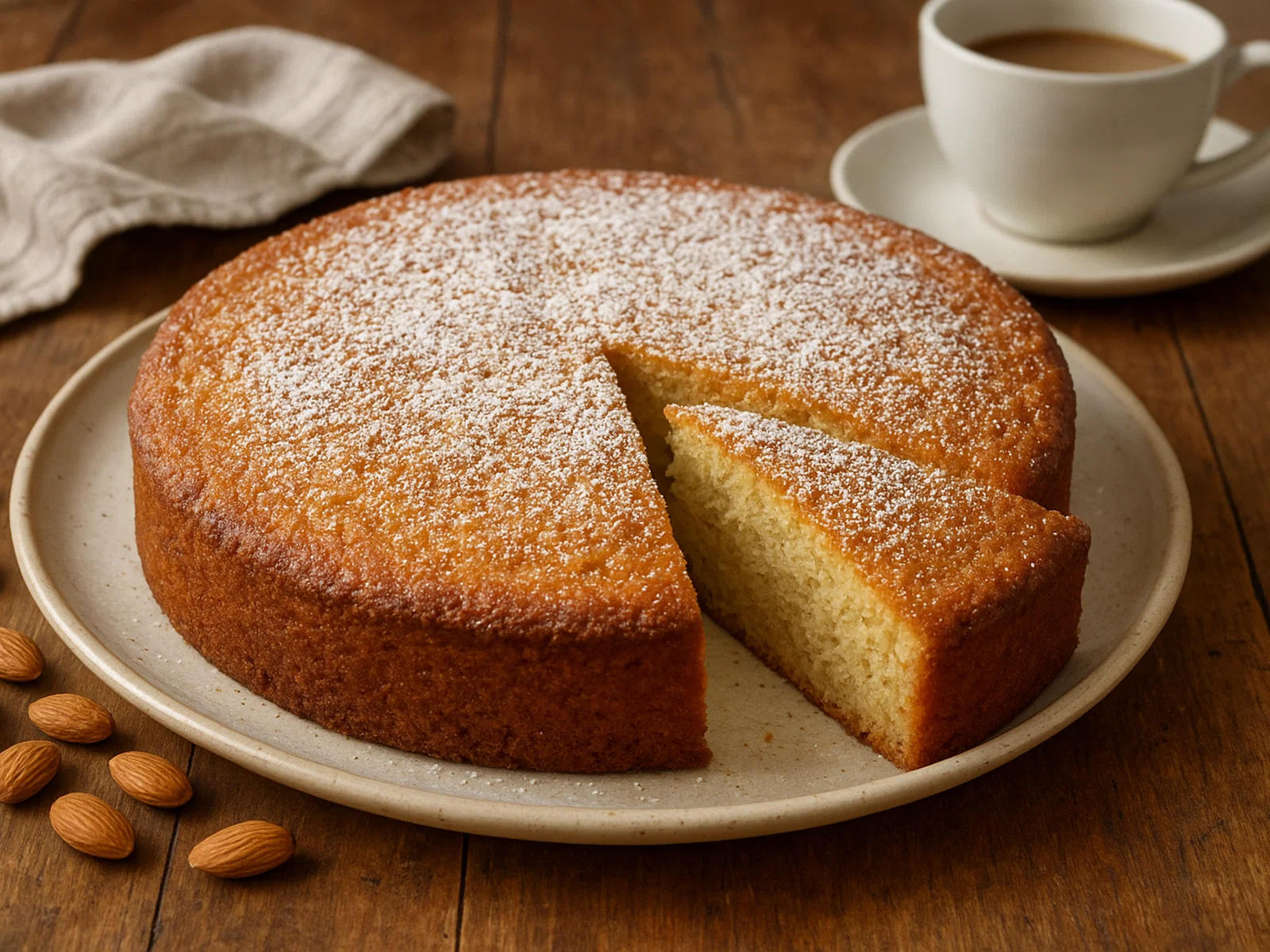 Saftiger Mandelkuchen mit Vanille