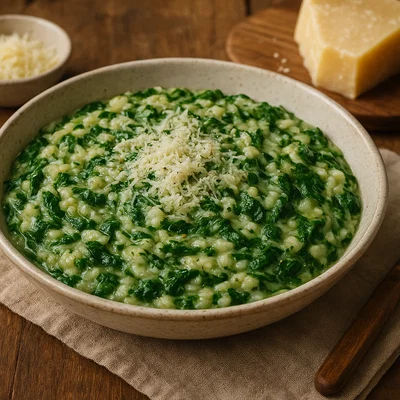 Cremiges Spinat-Risotto mit Parmesan