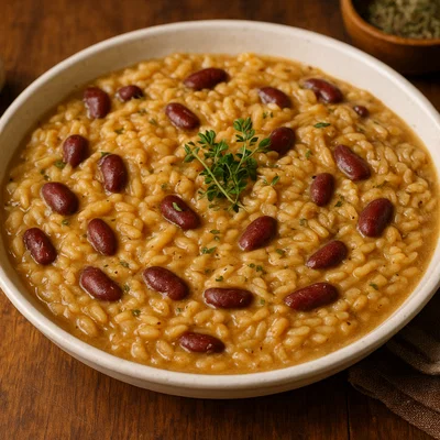 Karibischer Cook-Up Rice mit Bohnen und Kokosmilch