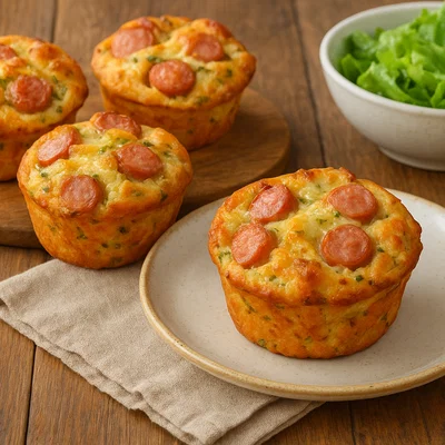 Herzhafte Bockwurst-Muffins mit Käse