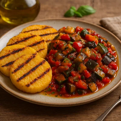 Gegrillte Polenta mit mediterranem Ratatouille