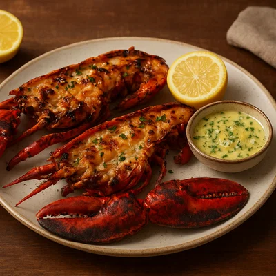 Gegrillter Hummer mit Zitronen-Knoblauch-Butter