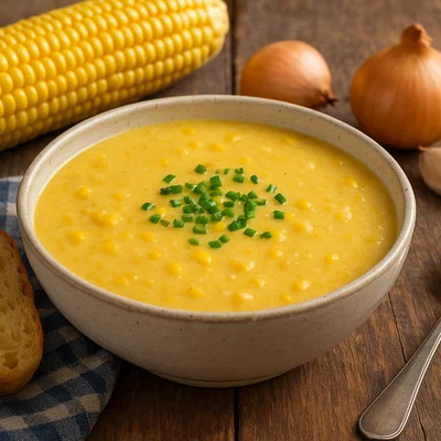 Cremige Maissuppe mit Sahne