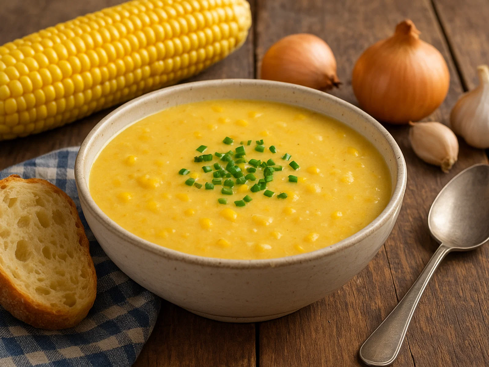 Cremige Maissuppe mit Sahne