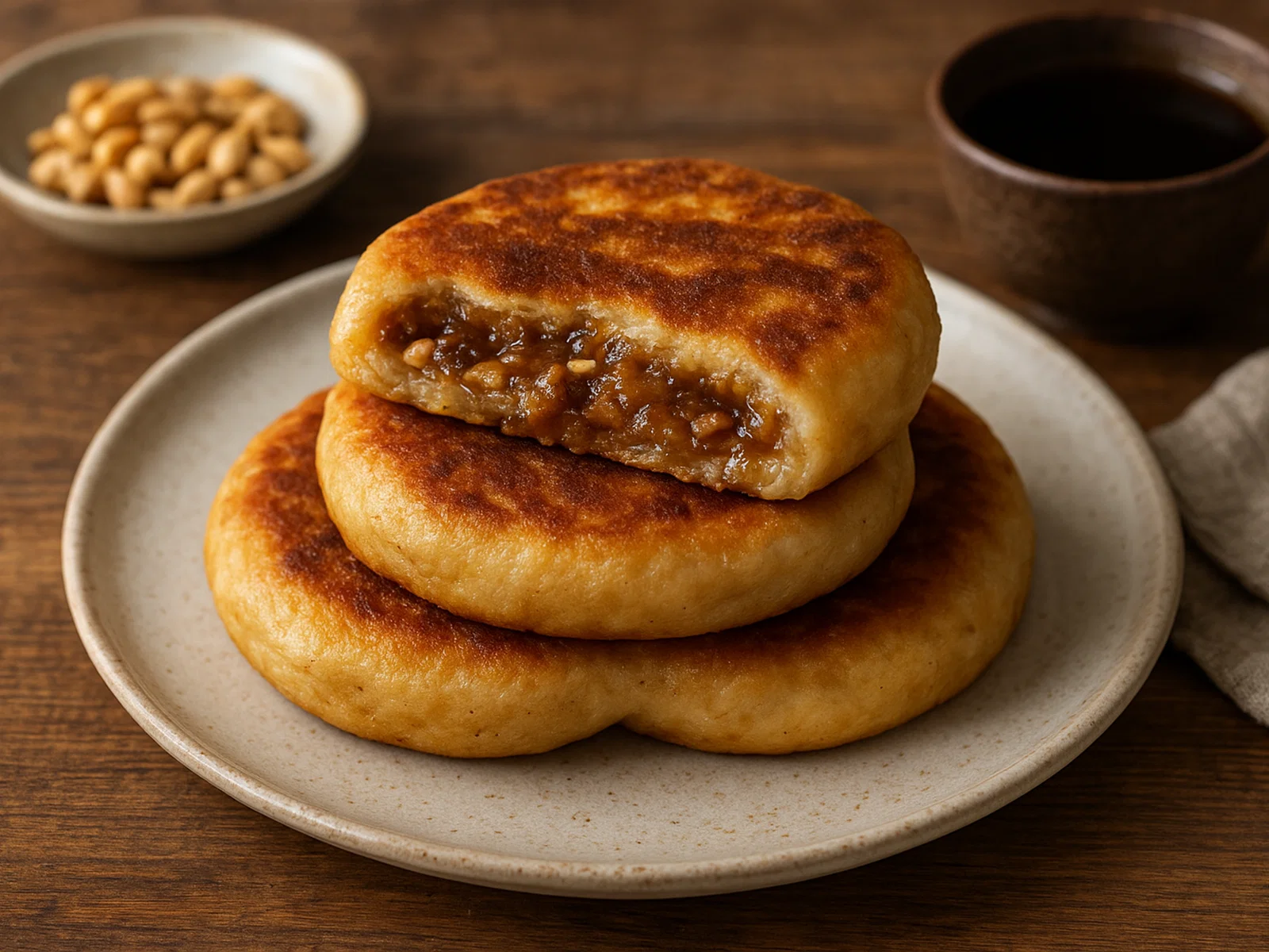 Koreanische Hotteok (gefüllte süße Pfannkuchen)