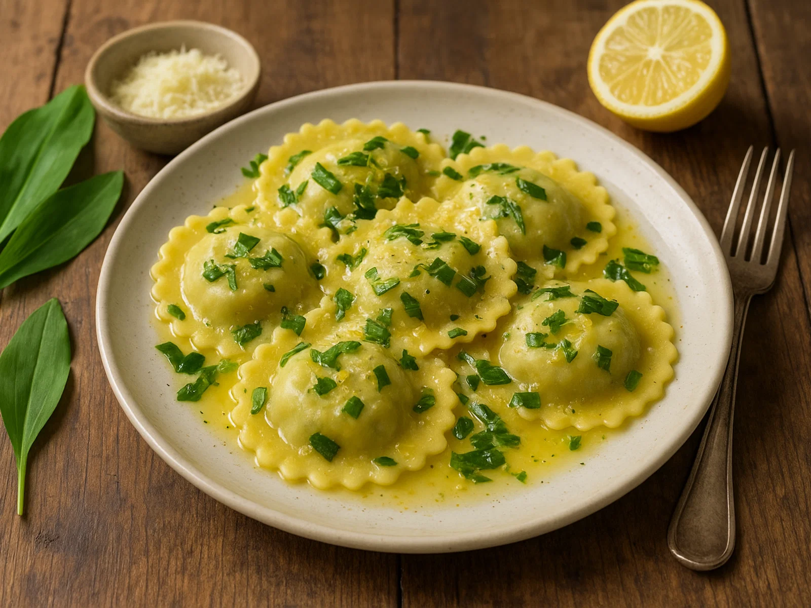 Bärlauch-Ravioli mit Ricotta-Füllung